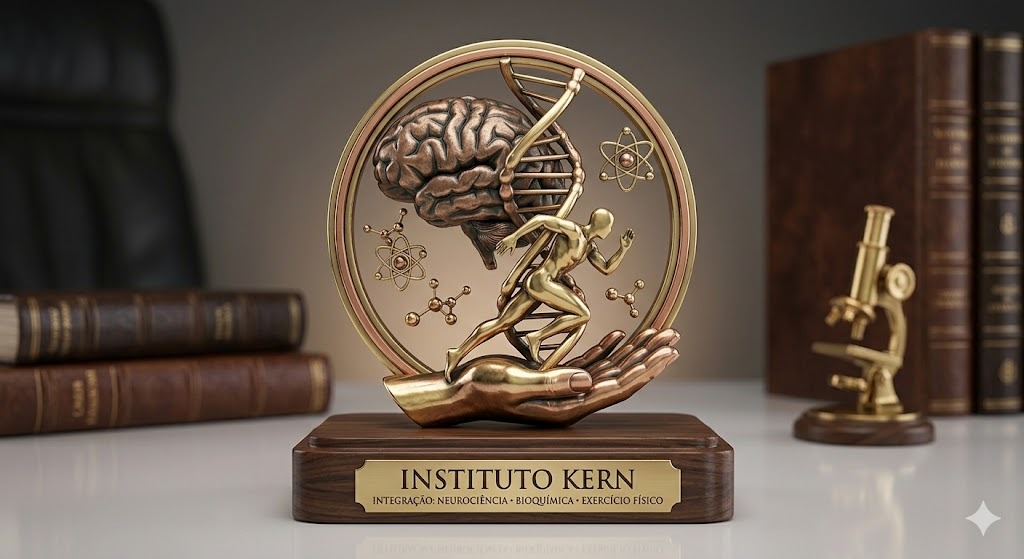 Emblema do Instituto Kern — integração entre neurociência, bioquímica e exercício físico